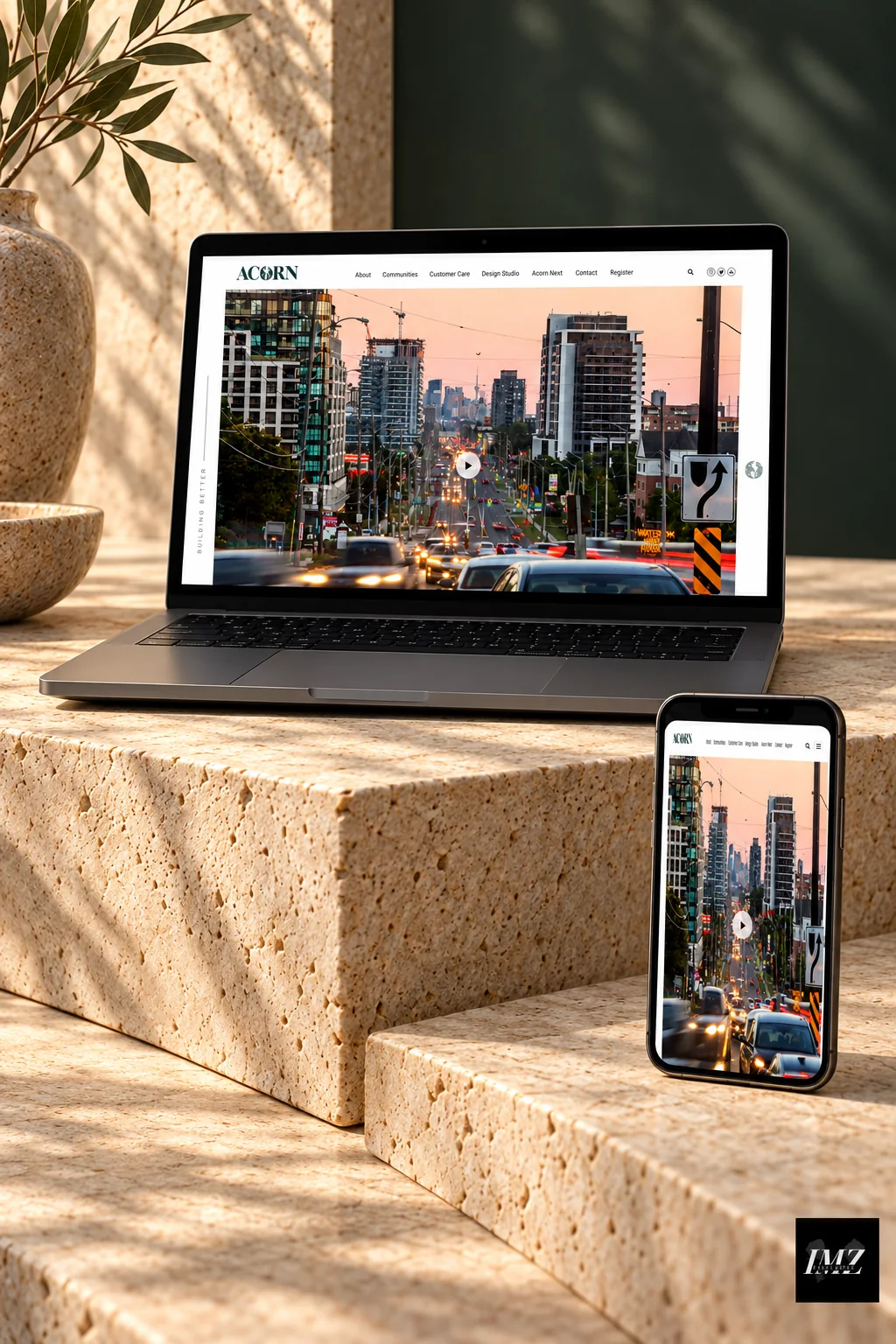 ACORN — website studio presentation on laptop and phone